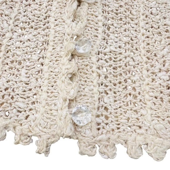 Vintage‎ A Pallas Original Irish Linen Cream Women’s Button Cardigan Sweater MED - Picture 5 of 15